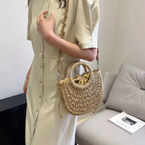 Straw Rattan Beach Handbag