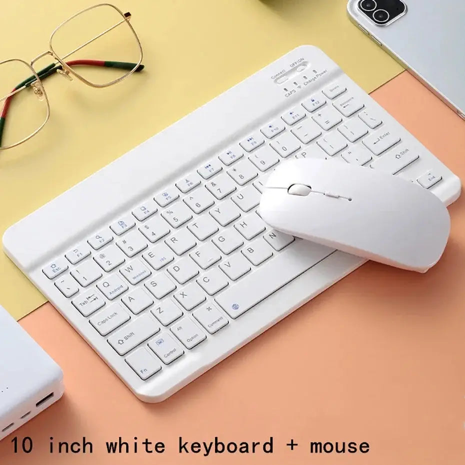 Spanish/English Bluetooth Keyboard 10 inch for iPad Air Pro Wireless Rechargeable Keyboard for Phone Tablet Laptop Universal