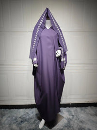 Middle East Dubai Beautiful Embroidered Party Dress Islamic Modest Abaya Muslim Turkish Arab Muslim Robe With Hijab
