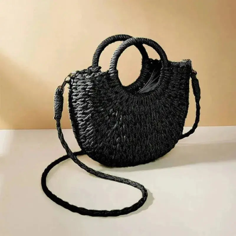 Straw Rattan Beach Handbag