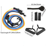 Multifunction Fitness Tension Rope 5-Tube Elastic Yoga Pedal Puller Resistance Band Tension Rope for Stretching Abdomen Training