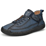Hand-stitched Leather Shoes for Men Outdoor Light Non-slip Walking Casual Shoes Men Big Size 47 48 Slip-On Driving Loafers