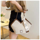 Ladies Beach Bag Vintage Handmade Woven Shoulder Handbag Large Capacity Rattan Bags Summer Vacation Casual Handbags Bolso Mujer