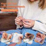 Sewing Kit Complete Set with Threads Needles Scissors Tape Measure Buttons and More for DIY Handcraft Projects Home and Travel