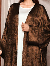 2024 Ramadan Eid Shiny Batwing Satin Open Kimono Abaya Dubai Luxury Muslim Abayas For Women Kaftan Dress Islamic Clothing Femme
