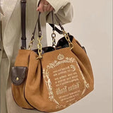 Vintage Letter Y2k Handbag Women Gothic Large Capacity Casual Crossbody Bag Purse Female Harajuku Aesthetic The Tote Bag