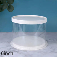 4/6inch Round Cake Box multicolor Transparent Cylindrical Pattern Gifts Rose Bear Packaging Case Baking Birthday Party Decor