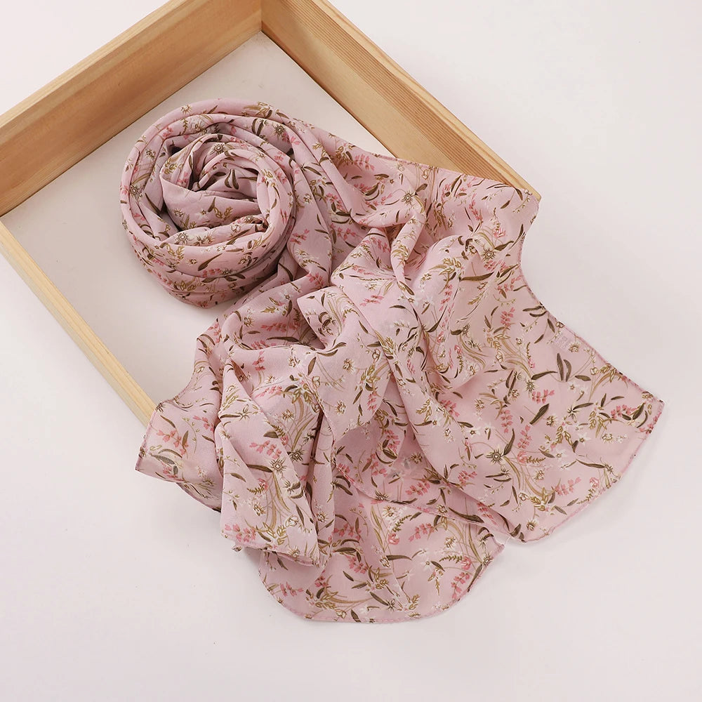 Newest Floral Printed Chiffon Scar