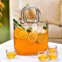 Ins Creative Vase Large Capacity Juice Glass Cup Water Raised Flower Arrangemen Handbag Glass Vase Fish Farming Vases Decoration