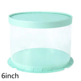 4/6inch Round Cake Box multicolor Transparent Cylindrical Pattern Gifts Rose Bear Packaging Case Baking Birthday Party Decor