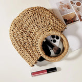 Straw Rattan Beach Handbag