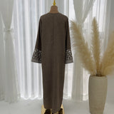 2024 New Embroidery Sleeve Dubai Abaya Middle East Türkiye Elegant Dress Party Gown Eid Ramadan Islam Women Muslim Clothing