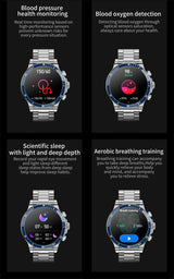 GPS Tracker NFC Smart Watch For Huawei Xiaomi Smart Watch Men's Steel Band AI Voice Smart Watch AMOLED HD Screen Bluetooth Call