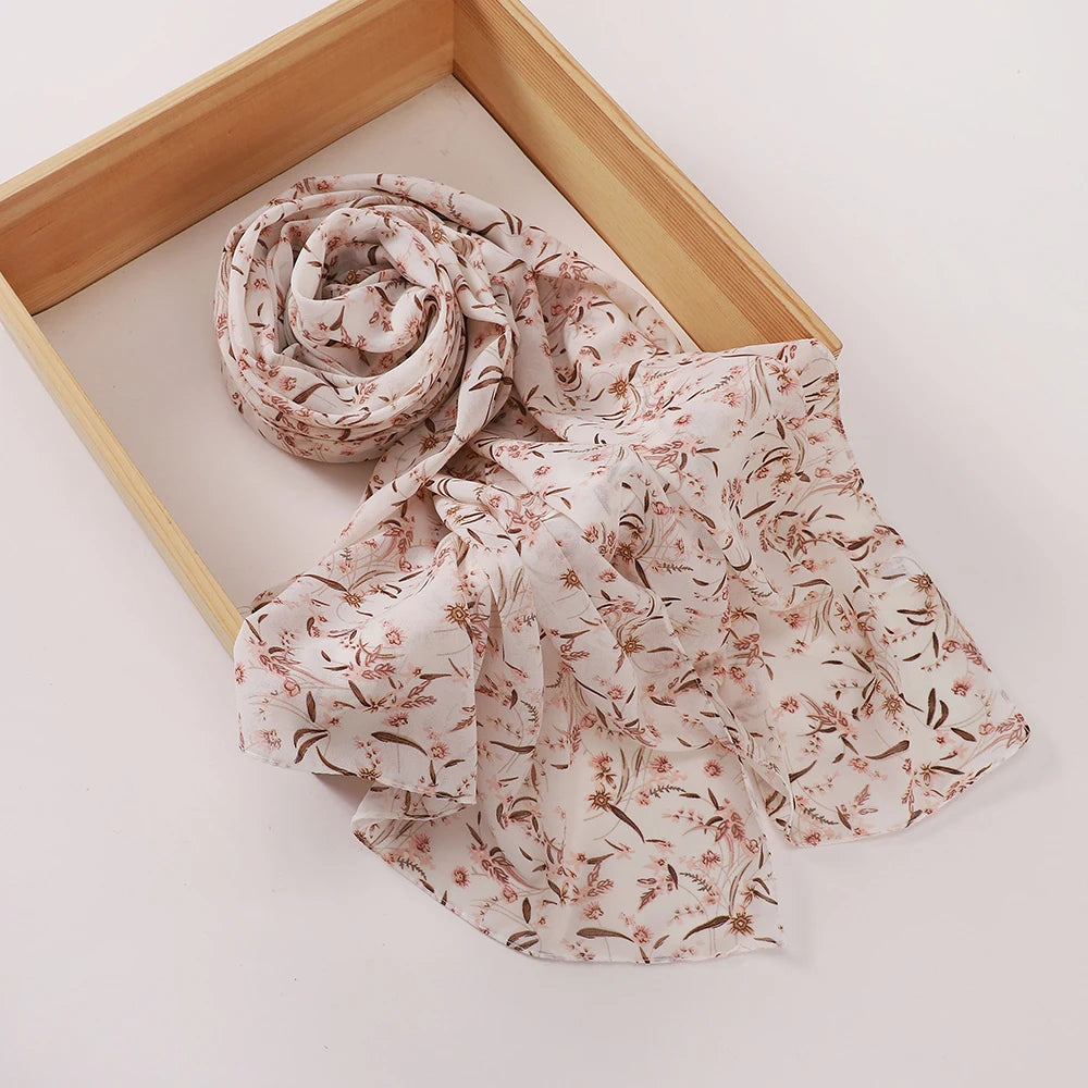 Newest Floral Printed Chiffon Scar