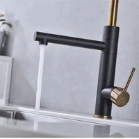 Brushed Gold Kitchen Faucets Pull Down Sink Faucet Pull Out Black Spring Spout Mixers Tap Hot Cold Water Crane