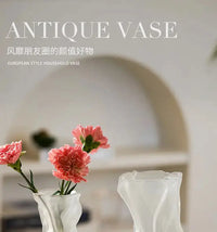 Irregular Transparent Glass Flower Vase 23cm*9cm Big Flower Bottle Tabletop Hydroponic Pot Home Living Room Table Decorations