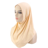 Muslim Women Instant Hijab Prayer Full Cover Chemo Cap One Piece Amira Scarf Shawls Veil Islamic Ramadan Khimar Turban Headwrap