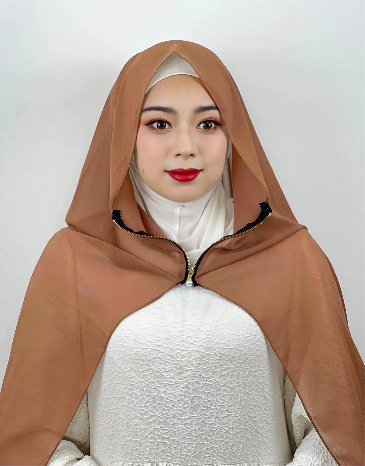 Muslim Zipper Headscarf Ladies 11 Color Shawl Chiffon Robe Dress Solid Color Beautiful Scarf Arab Islamic Clothing Hijab 71*180