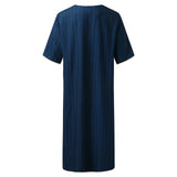 Islam Kaftan Muslim Men Clothing Moroccan Caftan Hand Embroidered Loose and Breathable Djellaba Abaya Thobe for Men Summer