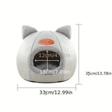 Cat Head Shape Cute And Comfortable Warm Cat House Safe Sleep Cave Non-Slip Semi-Closed Design Four Seasons Universal Cat Nest