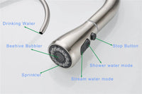 Brushed Nickel Touch on Filter Kitchen Faucet with Pull Down Sprayer Hot Cold Kitchen Sink Mixer Tap Sensor Touch Kitchen Faucet