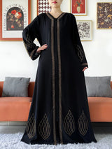 Elegant Women's Party Dress Chiffon Loose Open Zipper Abaya Muslim Islamic Clothing Cardigan Style for Special Occasions