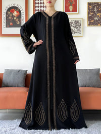 Elegant Women's Party Dress Chiffon Loose Open Zipper Abaya Muslim Islamic Clothing Cardigan Style for Special Occasions