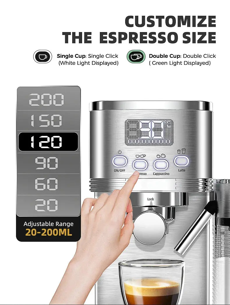 Cafelffe 3in1 Automatic Coffee machine cafeteria Cappuccino Latte Espresso maker Fully Automatic Milk Froth Stainless Steels