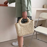 Straw Woven Basket Handbag