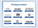 DCODE XMINI 12.7mm Portable Mini Printer Handheld Inkjet Printer Text QR Barcode Image Batch Number Logo Image Coding Machine