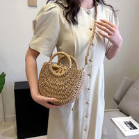 Straw Rattan Beach Handbag