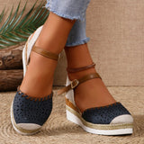 Women Closed Toe Wedge Sandals Summer Buckle Strap Gladiator Shoes Woman Fashion Espadrilles Platform Sandals Sandalias De Mujer