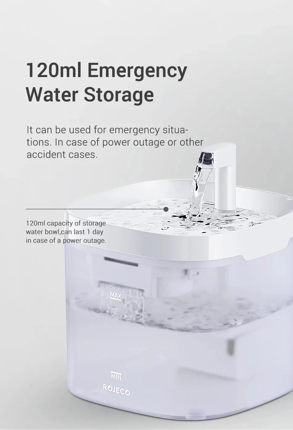 ROJECO Smart Cat Water Fountain Automatic Pet Water Dispenser For Cats Dog Drinking Purifier Fountain with Recirculate Filters