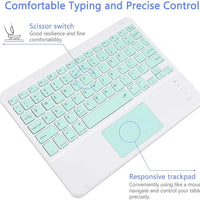 Spanish/English Bluetooth Keyboard 10 inch for iPad Air Pro Wireless Rechargeable Keyboard for Phone Tablet Laptop Universal