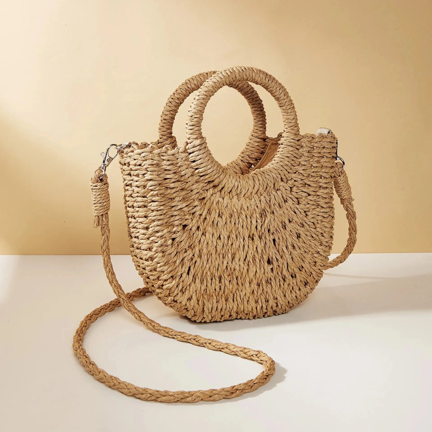 Straw Rattan Beach Handbag