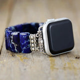 Gothic Purple Imperial Jaspers Elastic Smart Watch Strap 38mm/45mm Stones Beaded Stretchy Wristwatch Band Lovers Iwatch Bracelet