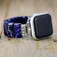 Gothic Purple Imperial Jaspers Elastic Smart Watch Strap 38mm/45mm Stones Beaded Stretchy Wristwatch Band Lovers Iwatch Bracelet