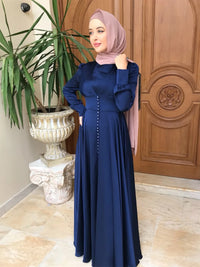 Muslim Abayas For Women Purple Green Kaftan Morocco Dresses Middel East Clothing Long Sleeve Solid Clothing