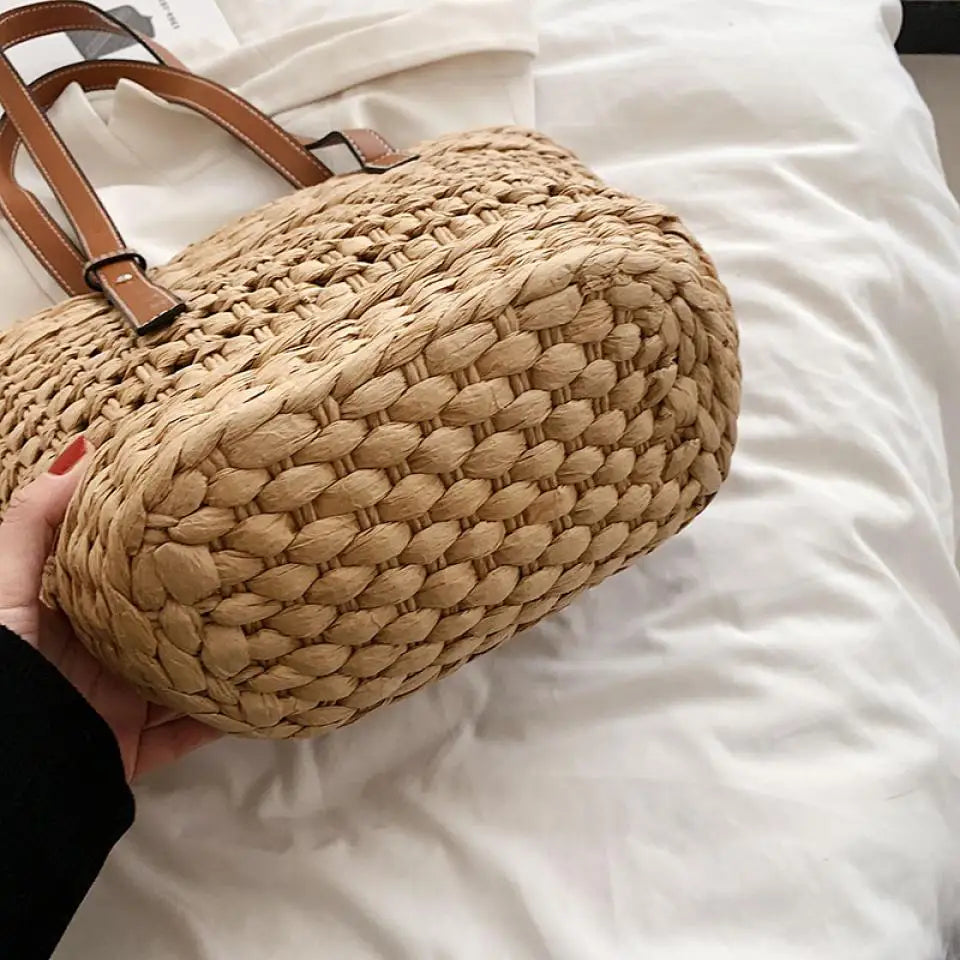 Summer Straw Beach Tote