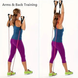 Multifunction Fitness Tension Rope 5-Tube Elastic Yoga Pedal Puller Resistance Band Tension Rope for Stretching Abdomen Training