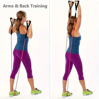 Multifunction Fitness Tension Rope 5-Tube Elastic Yoga Pedal Puller Resistance Band Tension Rope for Stretching Abdomen Training