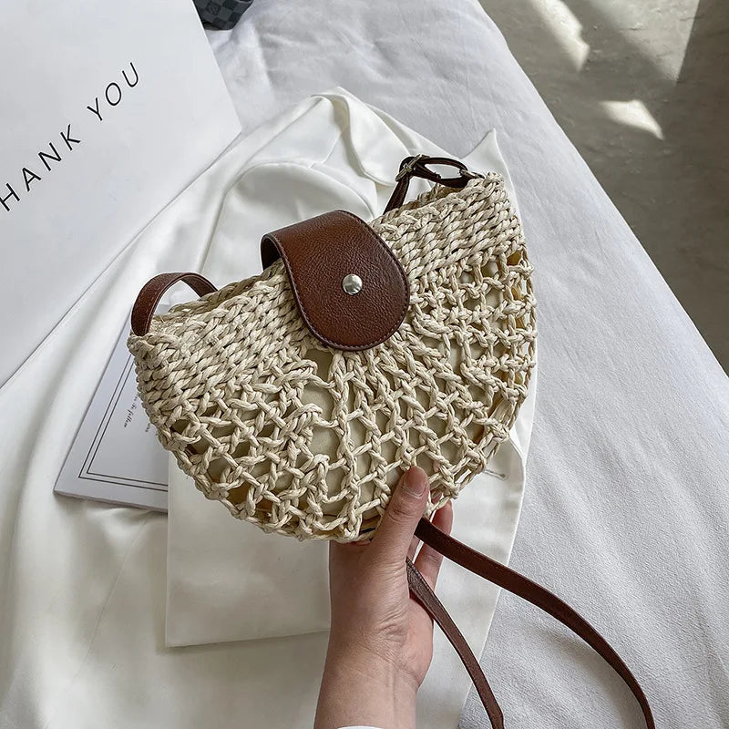 Summer Straw Bag - Fashion Semicircle