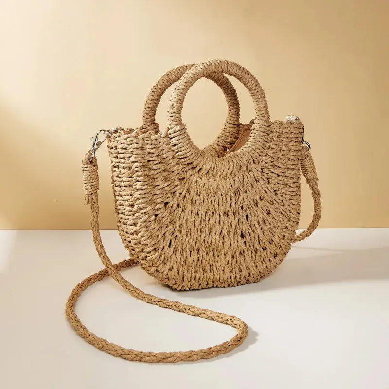 Straw Rattan Beach Handbag