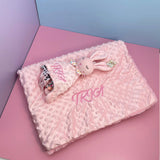 Personalized Baby Blanket Newborn Stroller Sleeping Dolls Custom Blanket With Name Soft Plush Soother Appease Towel Cover Gift