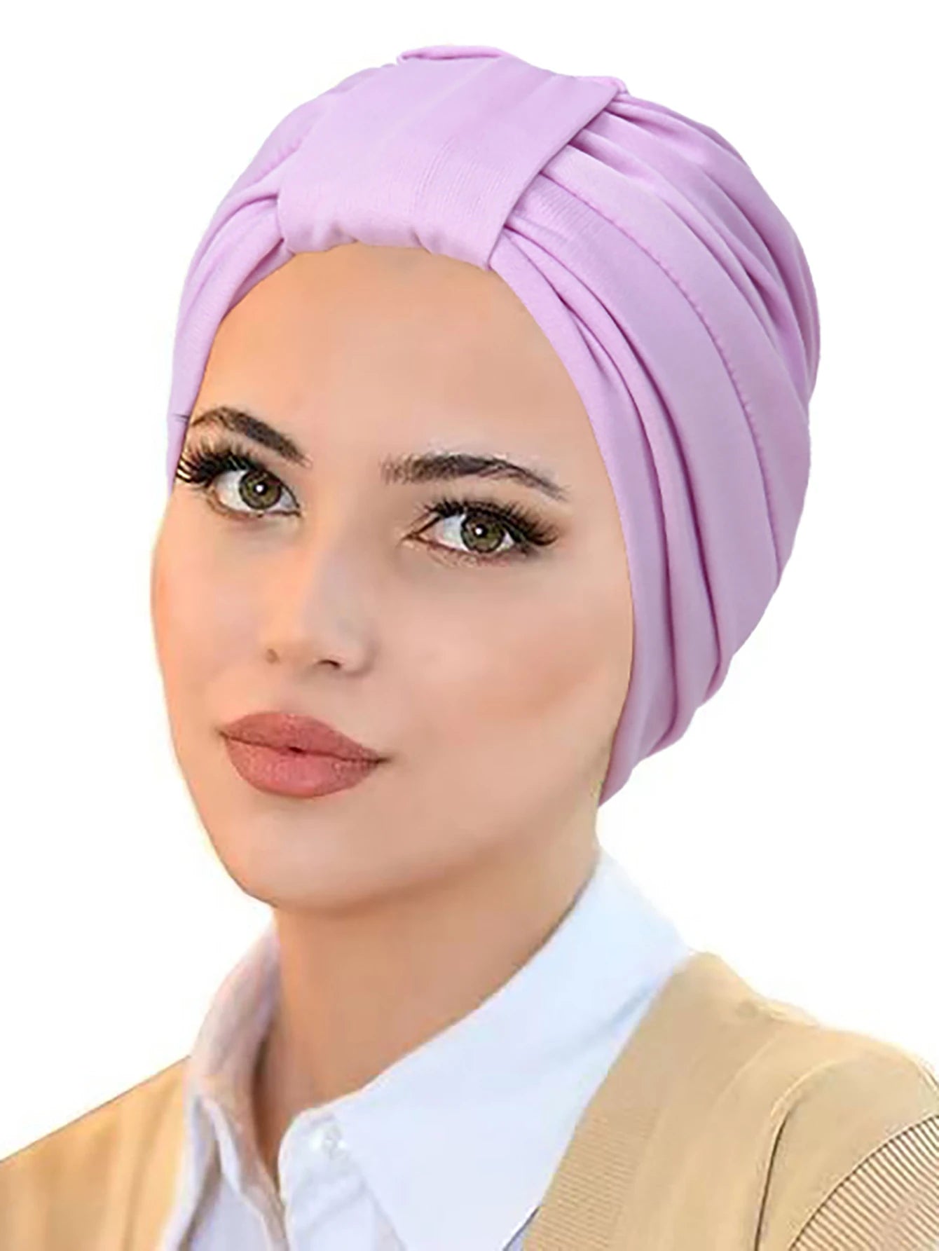 2024 New Women Muslim Hijab Caps Wrap Head Soft Elastic Ladies Turban Bonnet Fashion Solid Color Headdress Wearable