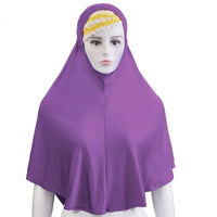 Muslim Women Instant Hijab Prayer Full Cover Chemo Cap One Piece Amira Scarf Shawls Veil Islamic Ramadan Khimar Turban Headwrap