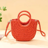 Straw Rattan Beach Handbag