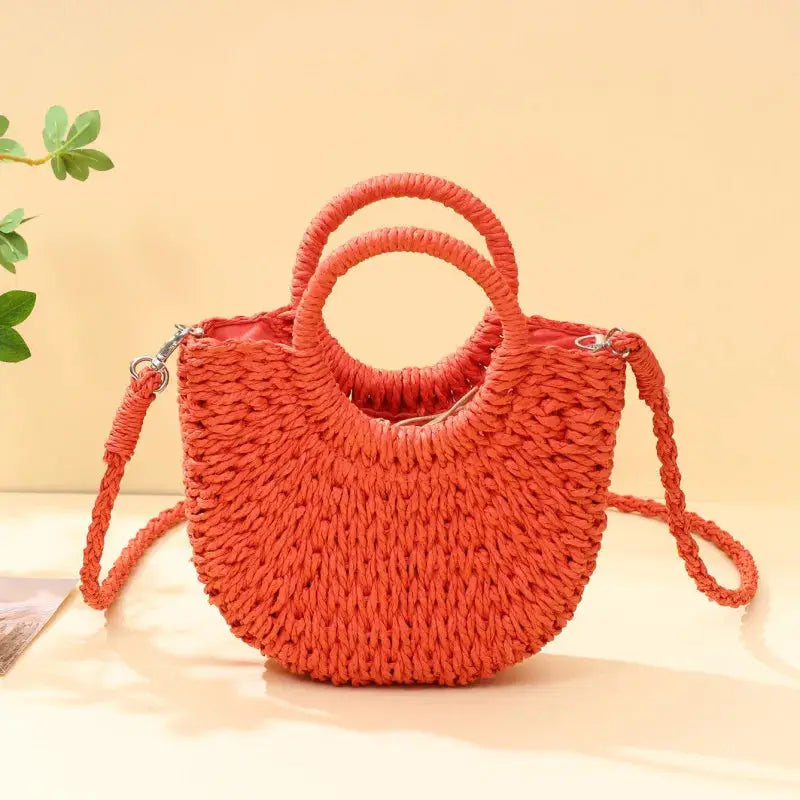 Straw Rattan Beach Handbag