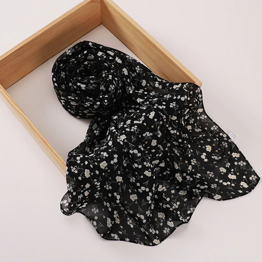 Newest Floral Printed Chiffon Scar