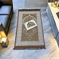Portable Prayer Rug Braided Mats Prayer Bead With Cloth Bag For Travel Home Praying Blanket Muslim Islamic Eid Mubarak Gift